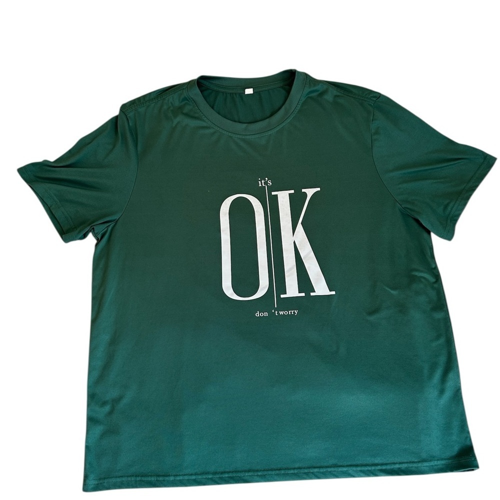 SHEIN Green Short Sleeve Tee, Size 1XL